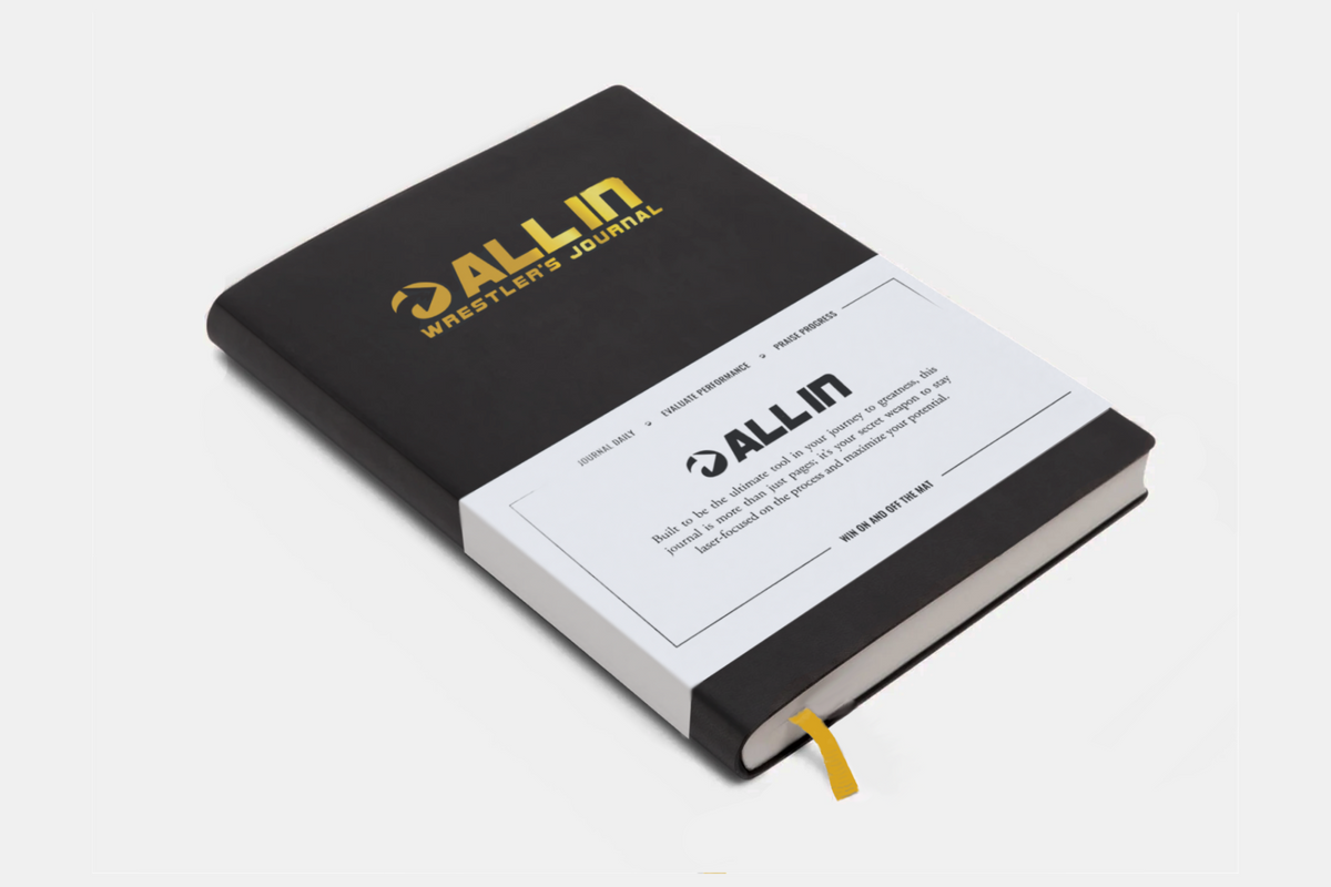 All In Wrestlers Journal, black cover with gold lettering